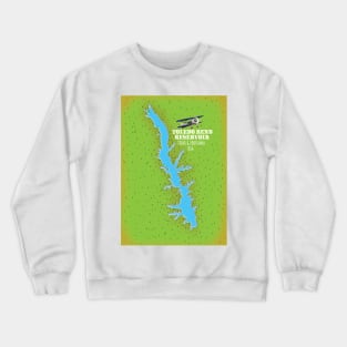 Toledo Bend reservoir Texas & Louisiana Map Crewneck Sweatshirt